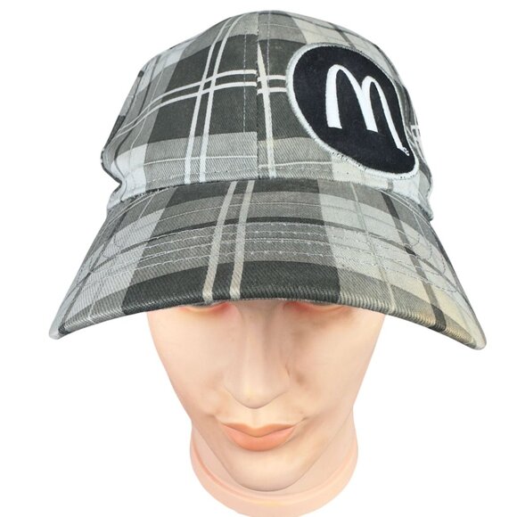 McDonalds Hat Adults Strapback Cap Barbour Tartan Plaid Embroidered Logo Rare - Picture 3 of 13